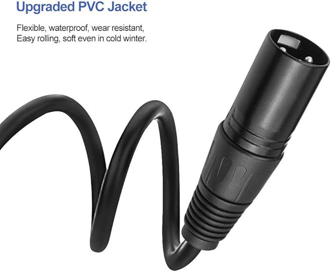 6.5ft DMX Cable, 10PCS 2m DMX Signal Cables Signal Wires, 3-Pin XLR Male to Female Stage Light Cable with Metal connectors, Connection for DMX512 Stage & DJ Lighting fixtures