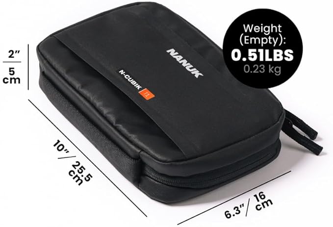 NANUK N-Cubik T1 Camera Bag Insert – Compact Water-Resistant Pouch – Shockproof Protective Camera Insert for Backpack – Perfect for Accessories & Gear (10” x 6.3” x 2”)
