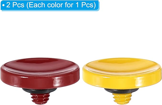 PATIKIL Camera Shutter Button, 2 Pack Soft Shutter Release Button Pure Copper Camera Button Concave, for Nikon for Fujifilm for Leica Dark Red/Yellow