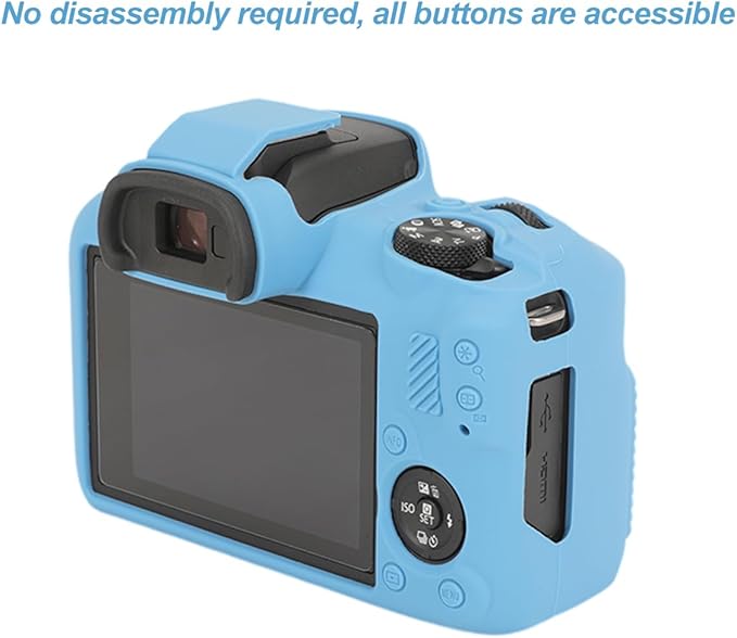 Pocoukate Case for Canon EOS R100 Camera, Soft Silicone Protective Cover Skin with EOS R100 Screen Protector Accessories for Canon EOS R100 Mirrorless Camera Silicone Case - Blue