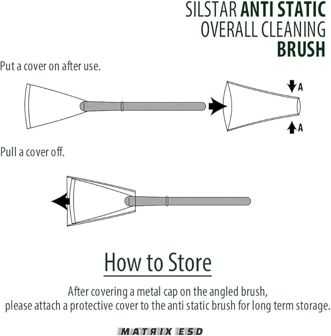 Matrix 202 Anti Static Overall Dual-Action Cleaning Brush with Long Hair Ideal for Model Kits, Figures, and Intricate Items