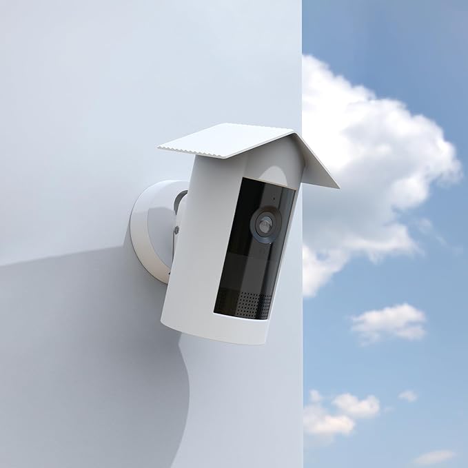 Holicfun Silicone Protective Birdhouse Cover for R-ing Outdoor Cam Plus Battery, Weather-Resistant Camera Skin, White