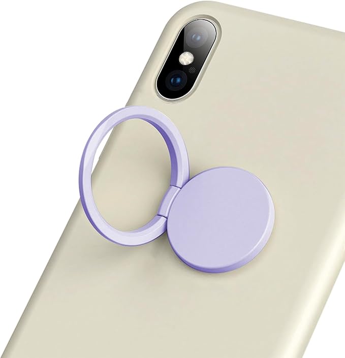 TENOC Phone Grip Sticky 360° Rotation Universal Stand Finger Ring Holder Slim Kickstand for Cell Phone Case, Purple