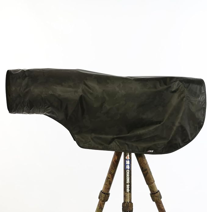 CHASING BIRDS Camouflage Waterproof Opaque Anti-UV Rain Covers Raincoat for Camera and Lens Compatible with Canon Sony Nikon Sigma Tamron Fujifilm Olympus 300/400/500/600/800mm (Shadow Black, S)