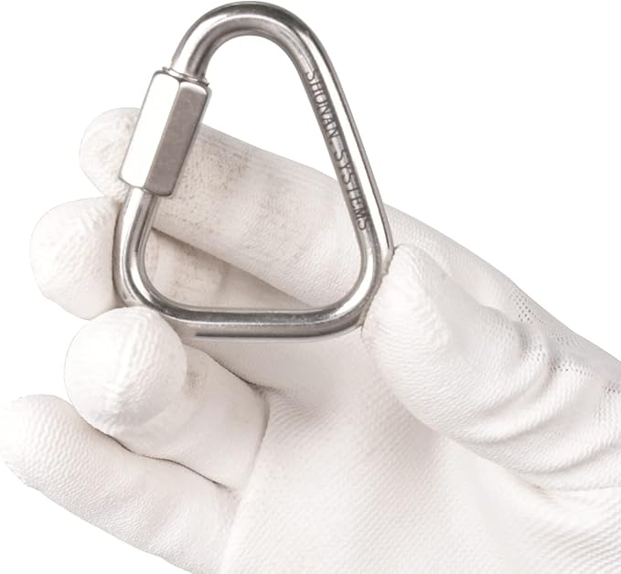 SHONAN Delta Quick Link 2.2 Inch Triangle Quick Links Stainless Steel Triangle Carabiners Marine Grade, 4 Pack, 880 Lbs Capacity