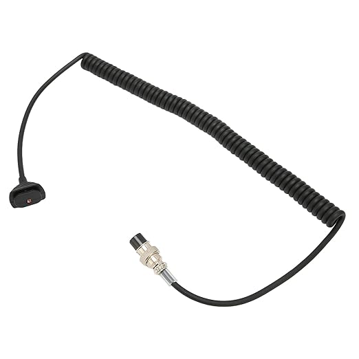 ciciglow Replacement Hand Microphone Cable for DR-03 DR-06 DR-135 DR-235 DR-435 DR-635, Stretchable Speaker Mic Cable Cord Plug and Play