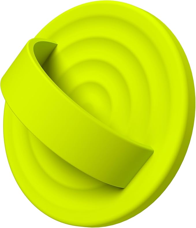 Magnetic Phone Grip Ring Holder, Liquid Silicone Magnet Cell Phone Grip Finger Loop, Compatible with Magsafe, Back of Phone for iPhone 17/16/15/14/13/12 Series, Neon Yellow