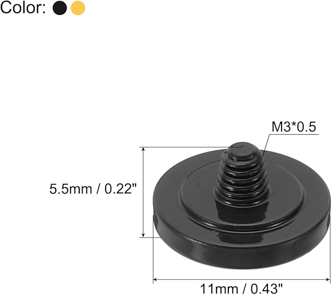 PATIKIL Camera Shutter Button, 2 Pack Soft Shutter Release Button Pure Copper Camera Button Concave Suitable for Nikon for Fujifilm for Leica DSLR/SLR Camera, Black Yellow
