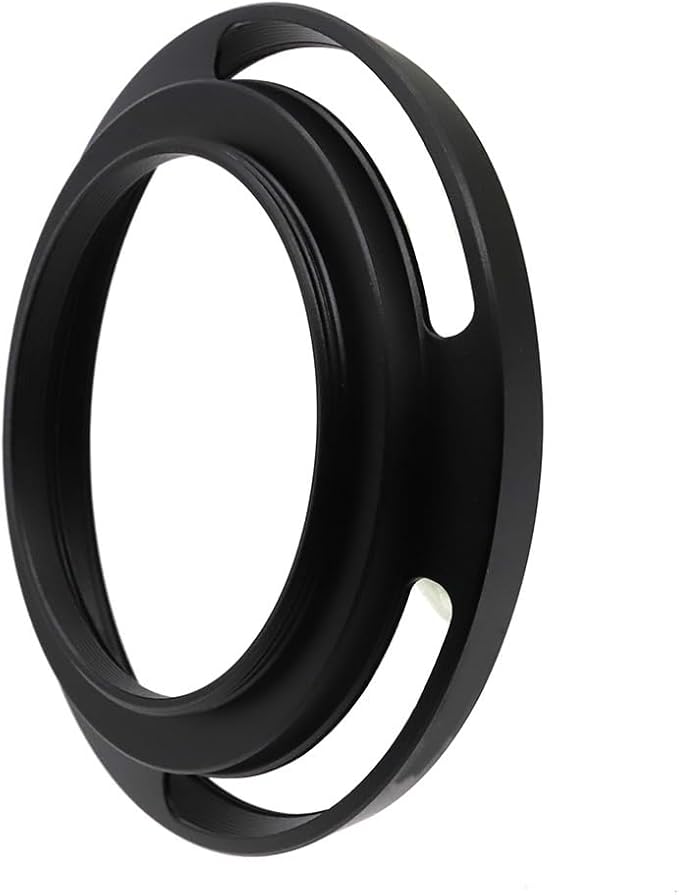 46mm Hollow Lens Hood 46mm Screw in Curved Vented Lens Hood 46mm Metal Lens Hood for 46mm Lens Hood Wide(Black)
