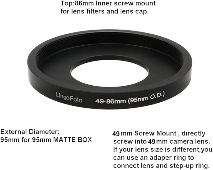 Lens Adapter,Matte Box Adapter Rings,Step up Ring for 95mm OD Matte Box