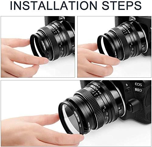 10 Pieces Metal Step-Down Adapter Rings Kit Lens Filter Stepping Adapter Rings Set for DSLR Camera