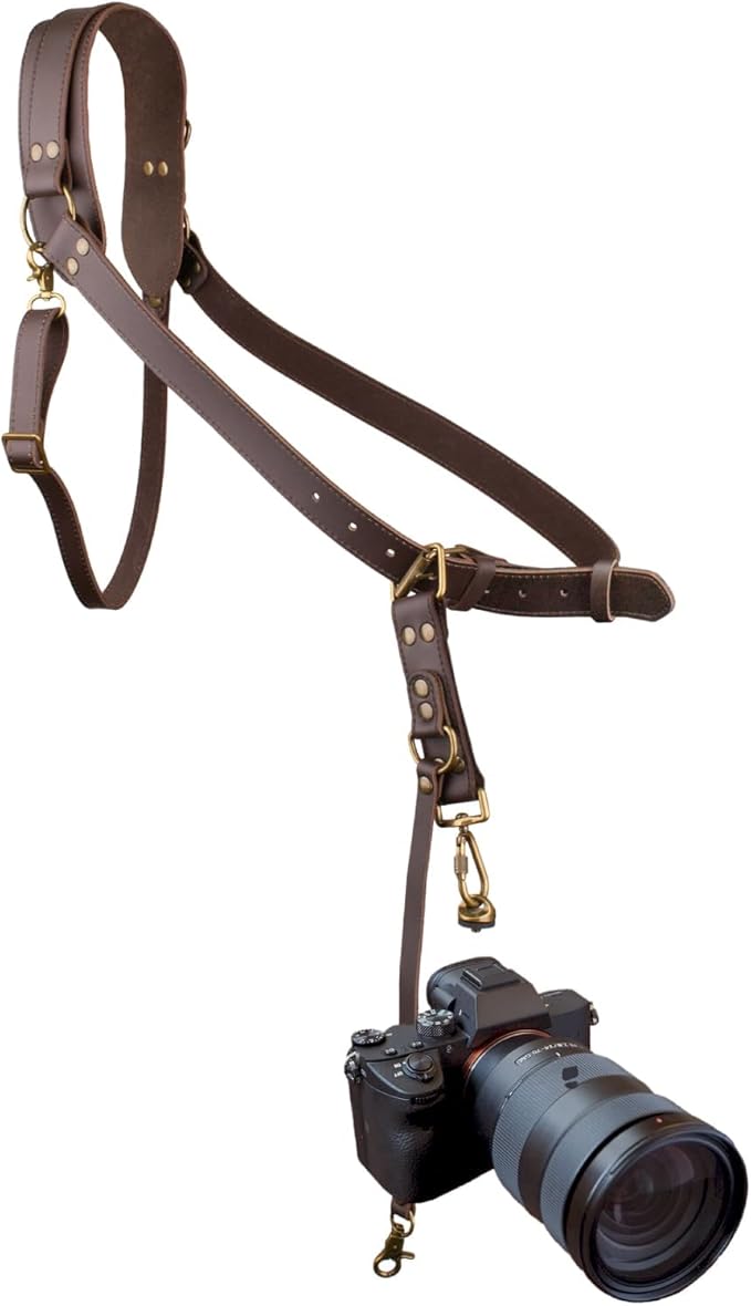 Leather Camera Harness for 1 Camera,Single Camera Strap for Photographers,Camera Shoulder Strap Quick Release DSLR