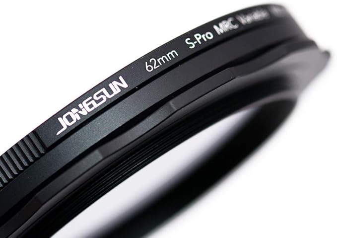 JONGSUN 62mm Variable ND Filter, S-Pro MRC 16 Layers Nano Coatings, More Than 10 Stop ND2-ND1000 Stepless Adjustment Graduated, Lens Cloth Kit, Camera Neutral Density Filter