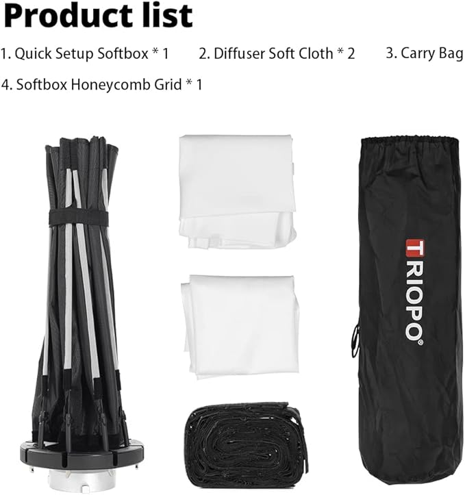 AMBITFUL 35.4inch / 90 cm Portable Octagon Umbrella Softbox, Quick Installation Softbox with Honeycomb Grid for Studio Strobe Outdoor Photography, Bowens Mount Compatible