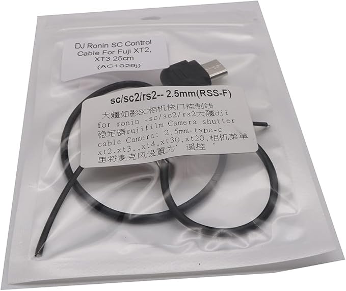 for DJ Ronin SC, RSC2, RS2, RS3 Control Cable TypeC-2.5mm, Remote Control Cable Shutter Release Cable Cord for Fuji XT2, XT3, XH1 for Canon 80D, 70D, 77D for Pentax K5, K5Il, K7