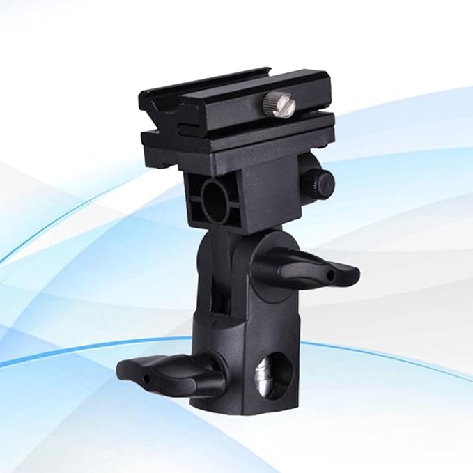 Artibetter DSLR Camera Flash Bracket with Swivel Light Stand Mount Adjustable 180 Pitch Flash Holder with Umbrella Locking Screw for Photography Accessories