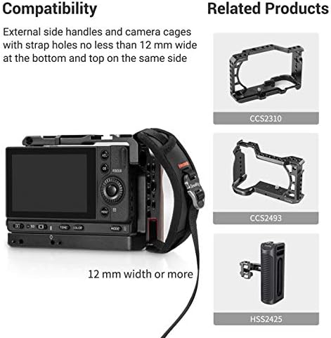 SmallRig Camera Cage Wrist Strap, Universal Quick Adjustable Secure Grip Camera Cage Handle Hand Wrist Strap PAC2456