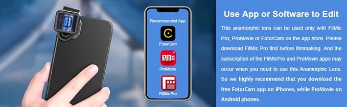1.55X Anamorphic Lens for iPhone 12 Pro Max Phone Movie Lens Shot by FilmicPro Smartphone Filmmaking Cinematic Deformation Lens