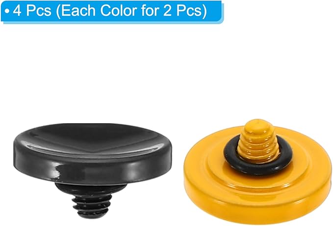 PATIKIL Camera Shutter Button, 2 Pack Soft Shutter Release Button Pure Copper Camera Button Concave Suitable for Nikon for Fujifilm for Leica DSLR/SLR Camera, Black Yellow