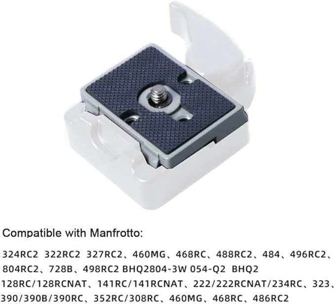 Quick Release Plate 1/4" Screw Compatible with Manfrotto 200PL-14 322RC2 324RC2 488RC2 496RC2 Camera Tripod Head (Pack of 2)