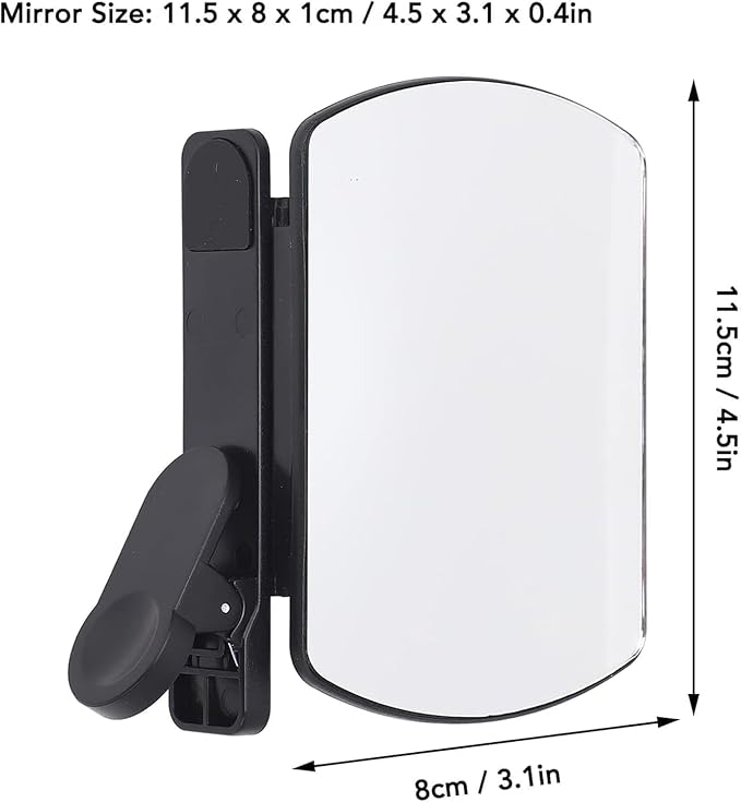 Smartphone Camera Mirror Reflection Clip Kit, Mirror Reflection Clip - Capture Stunning Reflections Instantly, Adjustable HD Glass Smartphone Photography Flip Mirror (Black*2)