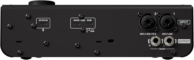 Yamaha URX22 4-In / 2-Out Dual USB-C Audio Interface With Touchscreen, Includes Cubase Al, WaveLab Cast, Basic FX Suite, and Steinberg Plus Software Bundle, Black URX22 B