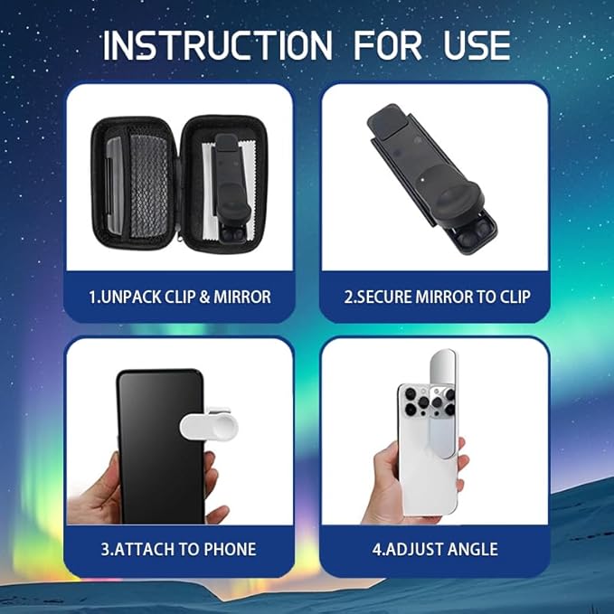 Mirror Reflection Clip - Capture Stunning Reflections Instantly, Easy Clip-On Design for Travel & Selfie Photography, Portable Phone Lens for Social Media Creators & Photography Enthusiasts
