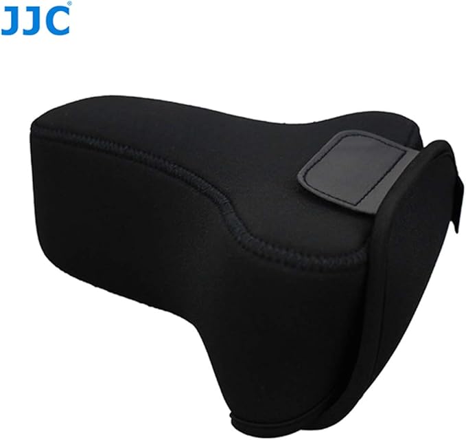 JJC Black Ultra Light Neoprene Camera Case for Sony a6600 a6500 a6400 a6300 a6100 a6000 a5100 w/55-210mm Lens, Pouch Bag for Fujifilm Fuji X-T30 X-T20 X-T10 W/ 55-200mm Lens, Elastic, Water Resistant
