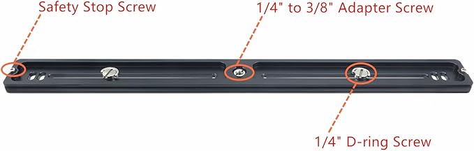 400mm Universal Long Quick Release Plate Dual Dovetail Slide Rail with D-Ring 1/4" Screw for Ball Head Tripod Mount DSLR Camera Arca Swiss Compatible