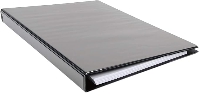 17x11 Binder Vinyl Panel with Pockets Featuring a 1" Angle-D Ring Black