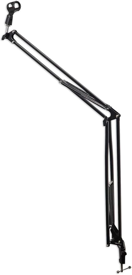 Rockville DMS40 40-Inch Studio Microphone Boom Arm Stand, Aluminum Desk Clamp, 360 degree Rotation, Steel Frame, ABS Mic Clip, for Podcasting and Streaming