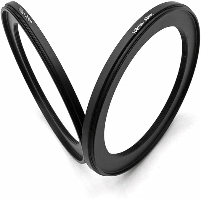 105-82mm Metal Step-Down Adapter Ring, 105mm Lens to 82mm Filter Size Accessories Lens Filter Adapter Ring, 2 Pieces LingoFoto