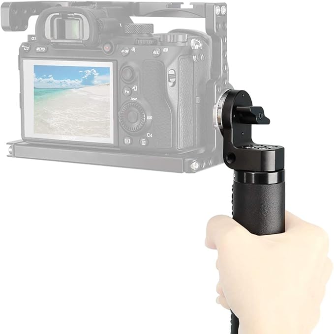 NICEYRIG Leather Rosette Handle M6 Thread Mount, Applicable for 15mm Camera Shoulder Rig Rod Support System