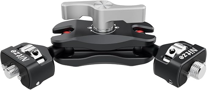 Nitze Camera Magic Arm with Double Ballheads (1/4" to 3/8" Screw with Retractable Locating Pins), Articulating Magic Arm Camera Mount Aluminum Alloy - N50-G2