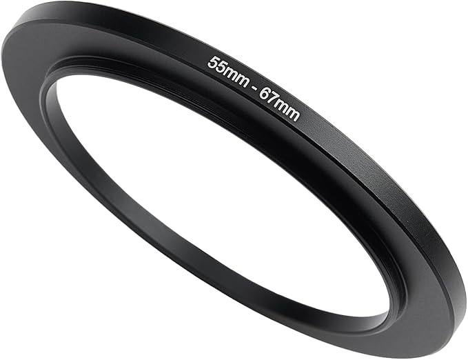 55mm to 67mm Step-Up Ring Filter Adapter,for All Brands UV ND CPL, Metal Ring Step-Up Rings Adapter Filter (55mm-67mm)