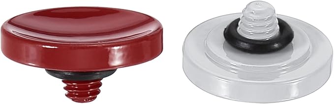 PATIKIL Camera Shutter Button, 2 Pack Soft Shutter Release Button Pure Copper Camera Button Concave, for Nikon for Fujifilm for Leica Dark Red/Silver