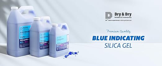 Dry & Dry [5 LBS] Blue Indicating Silica Gel Beads Desiccants (Industry Standard 3-5 mm) - Reusable Desiccant Beads Silica Beads(Blue to Pink)