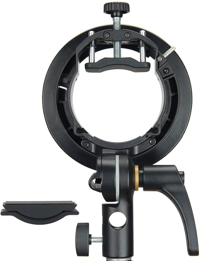 Godox S2 Speedlite Bracket S-Type Bracket Bowens Mount Holder for Godox V1 V1Pro V100 AD200ProII AD300Pro AD300ProII AD400Pro AD400ProII V860II TT600 TT350, Precise Tilt Control, Umbrella Mount Slot