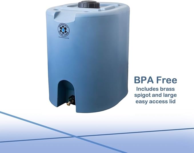 55 Gallon Stackable Emergency Water Storage Tank for Long-Term Drinking Water Heavy-Duty Water Barrel