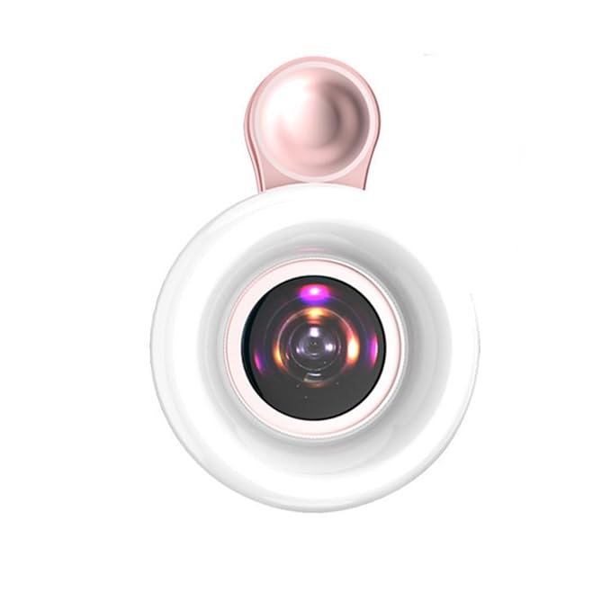 Mobile Phone Macro Photography Lens 3 Color Lights Portable Clip On Macro Lens, for Detail Photography, Rechargeable for Eyelashes Eyebrows Nail Art