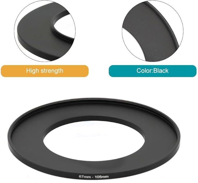 67-46/49/52/55/58/62/67/72/77/82/86/95/105mm Step Up & Step Down Rings Adapter for Camera Lens and Filters 67-105 Filter Adapter Ring 67mm Lens to 105mm Filters