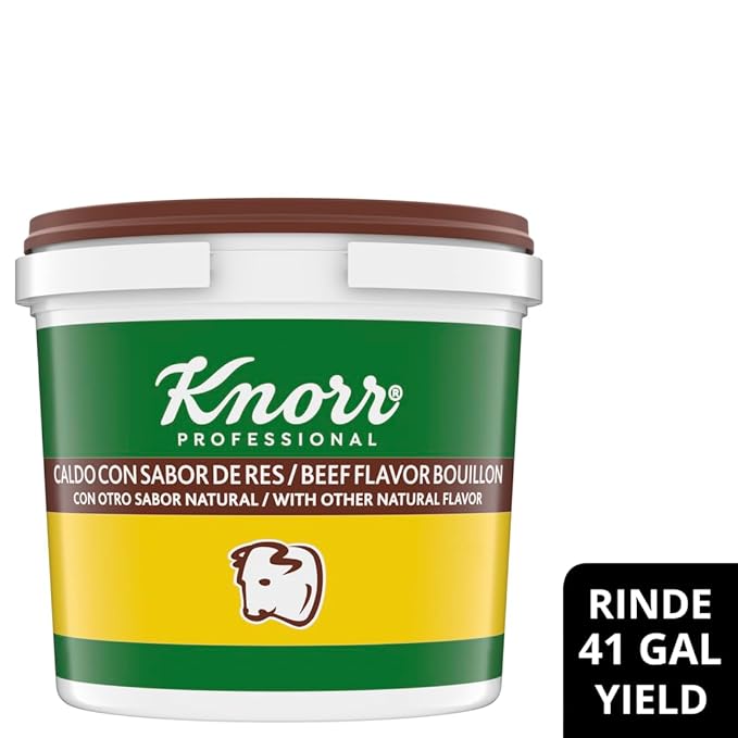 Knorr Professional Caldo de Res, Beef Bouillon with Beef Flavor Granulated Base, Bouillon as a Base, Marinade, Flavor Enhancer, Shelf Stable Convenience, 0g Trans Fat, 4.4 lbs (Pack of 2)