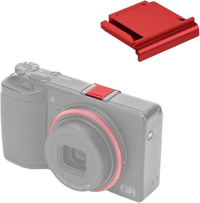 JJC Red Camera Shoe Cover for Ricoh GR IV GRIV GR4 GR IV HDF GR IV Monochrome, Replaces Shoe Cover, Flash Hot Shoe Cover Cap for GR IV GRIV GR4