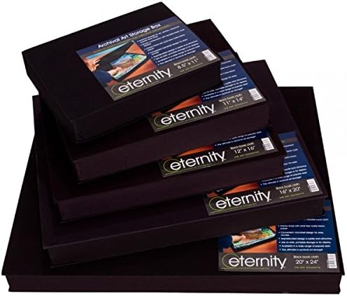 HG Concepts Art Photo Storage Box Eternity Archival Clamshell Box For Storing Artwork, Photos & Documents Deluxe Acid-Free Sturdy & Lined With Archival Paper - [Black - 16" x 20"]