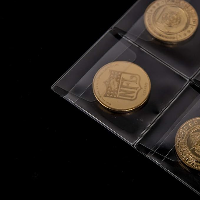 120 Pockets Coin Binder Pages - 2.44 inch Holders 10 pcs Loose-Leaf Sheets Acid-Free Collection Holders for Medallion Coin Stamp Currency Collecting Supplies 62x62 mm / 2.44x2.44 inch CS03212