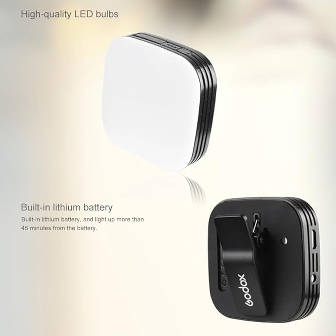 Godox LEDM32 Mini Video Light Smartphone Selfie LED Camera Light with Built-in Lithium Battery for iPhone iPad Sumsung All Kinds Photography Phones