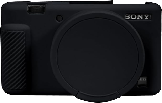 Camera Case for Sony ZV-1, ZV1 Camera Cover Silicone Camera Sleeve Body Skin Protective Case with Removable Lens Cap for Sony ZV 1 Digital Camera, Black