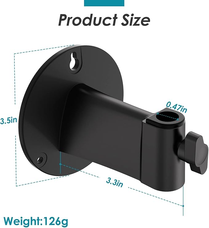 YOUSHARES Wall Mount Boom Arm - Microphone Holder for Stand, Vertical Surface Mount and Freely Swiveling Metal Clip Suitable for Saving Desk Space, Mic Stand Accessories