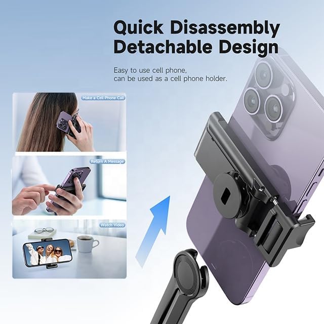 P03 Mobile Phone, Handheld Camera Mount, Smart 360-degree Automatic Rotation AI Face Tracking and Recognition Live Shooting 4 in 1 Foldable Selfie Stick Tripod Anti Shake Smartphone Mobile Gimbal