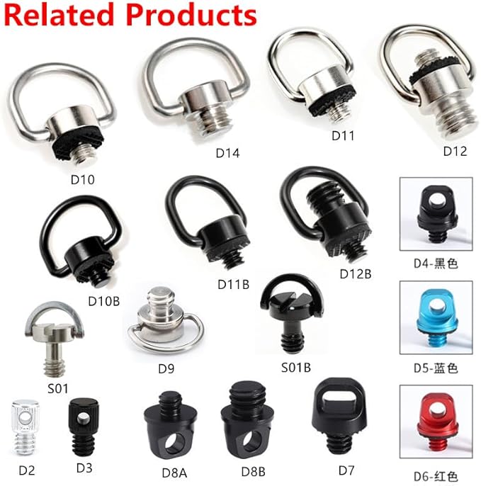 Camera Tripod Adapter Mount Kit 1/4 to 1/4 Screws, 1/4 to 3/8 Converter Thread Screw, Hot Shoe Male or Female Screw Set for Tripod Monopod Flash Plate Mount(2pcs 5/8 Mic. Screw)